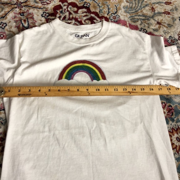 Gildan rainbow white t shirt . Small size- s/p/ ch. - Picture 8 of 10